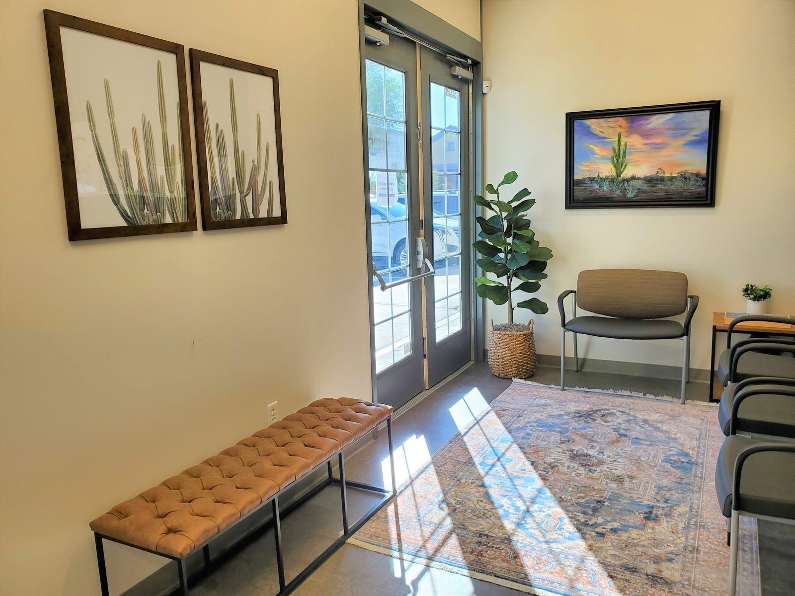 The lobby entrance at the Prime Direct Health office on Warner Road in Gilbert